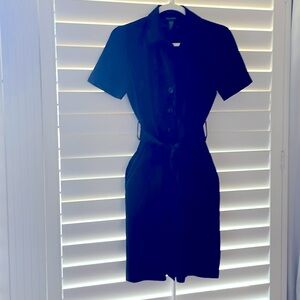 Black Banana Republic high stretch black button down dress